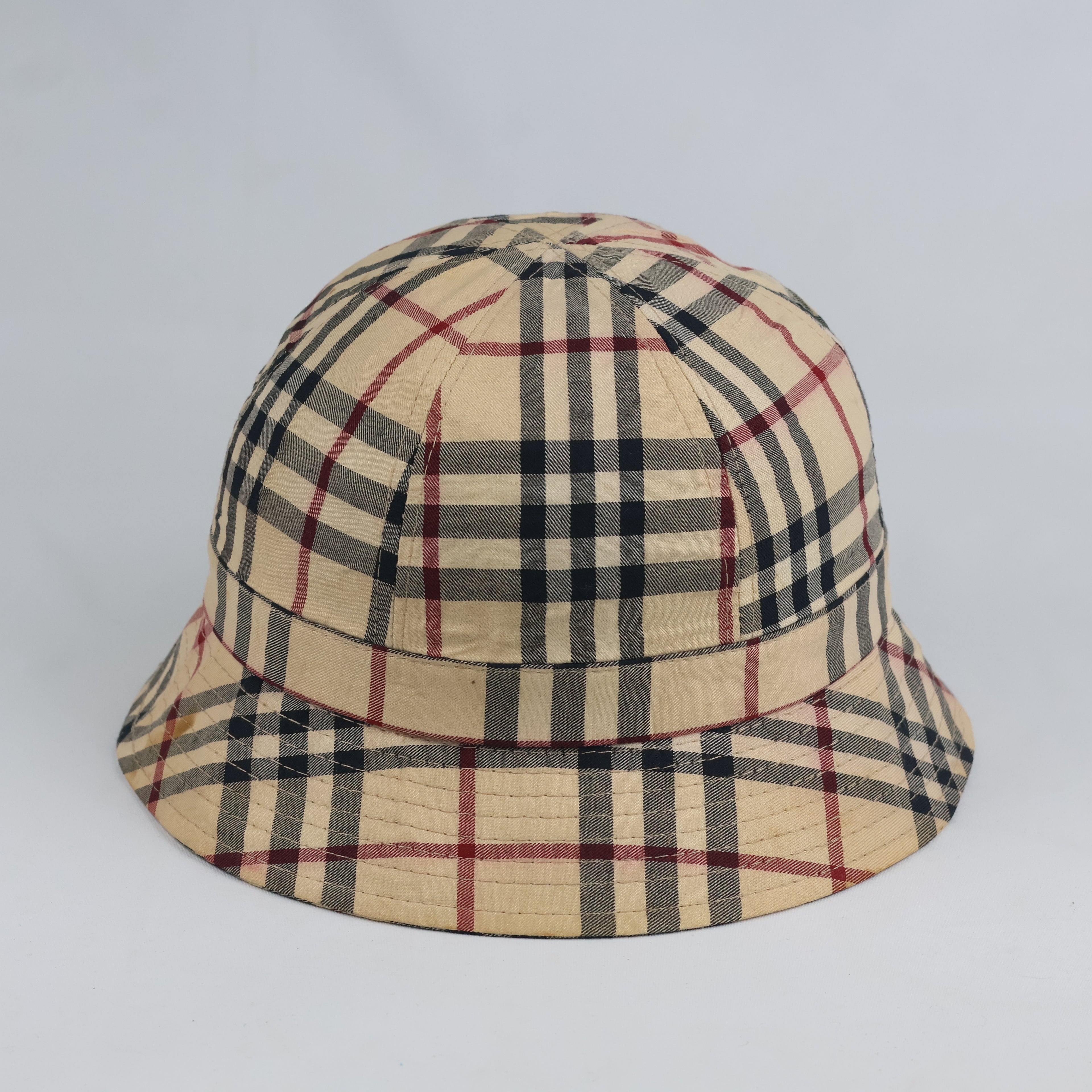 Vintage Tartan Check Bucket Hat - Beige Tan Luxury Style Streetwear Cap