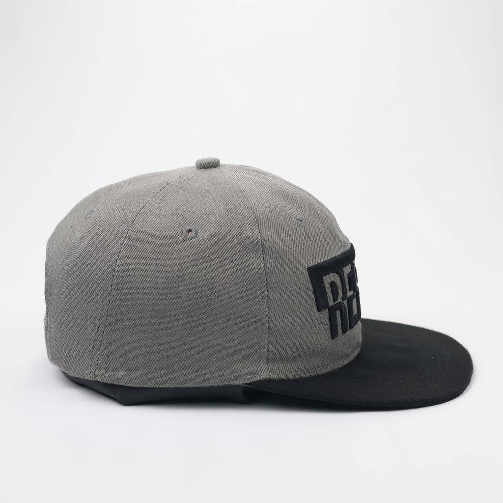 REBEL High-Density Embroidered Snapback – Two-Tone Grey & Black