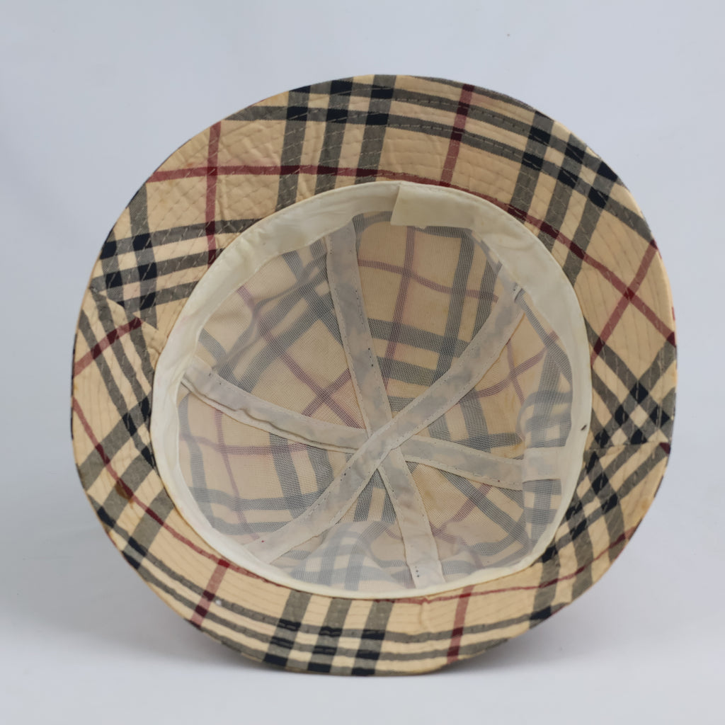 Vintage Tartan Check Bucket Hat - Beige Tan Luxury Style Streetwear Cap