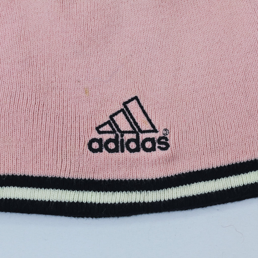 adidas Originals Pink Ribbed Thrifted Beanie Hat – Classic Trefoil Logo Winter Cap