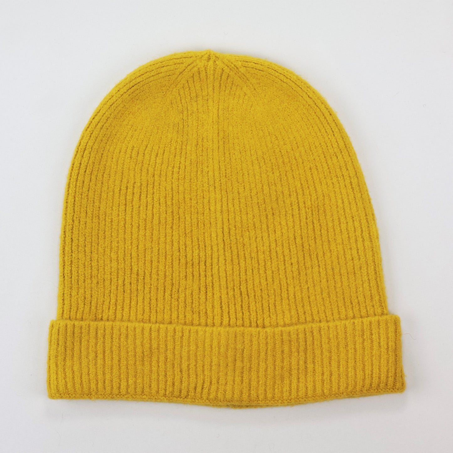 Mustard Yellow Solid Fisherman Thrifted Beanie – Minimalist Streetwear Winter Cap