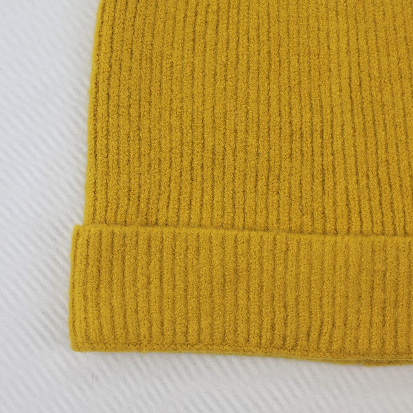 Mustard Yellow Solid Fisherman Thrifted Beanie – Minimalist Streetwear Winter Cap