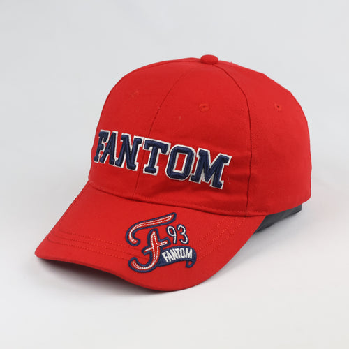 Classic Fantom 93 Embroidered Baseball Cap - Red Twill Casual Strapback Hat