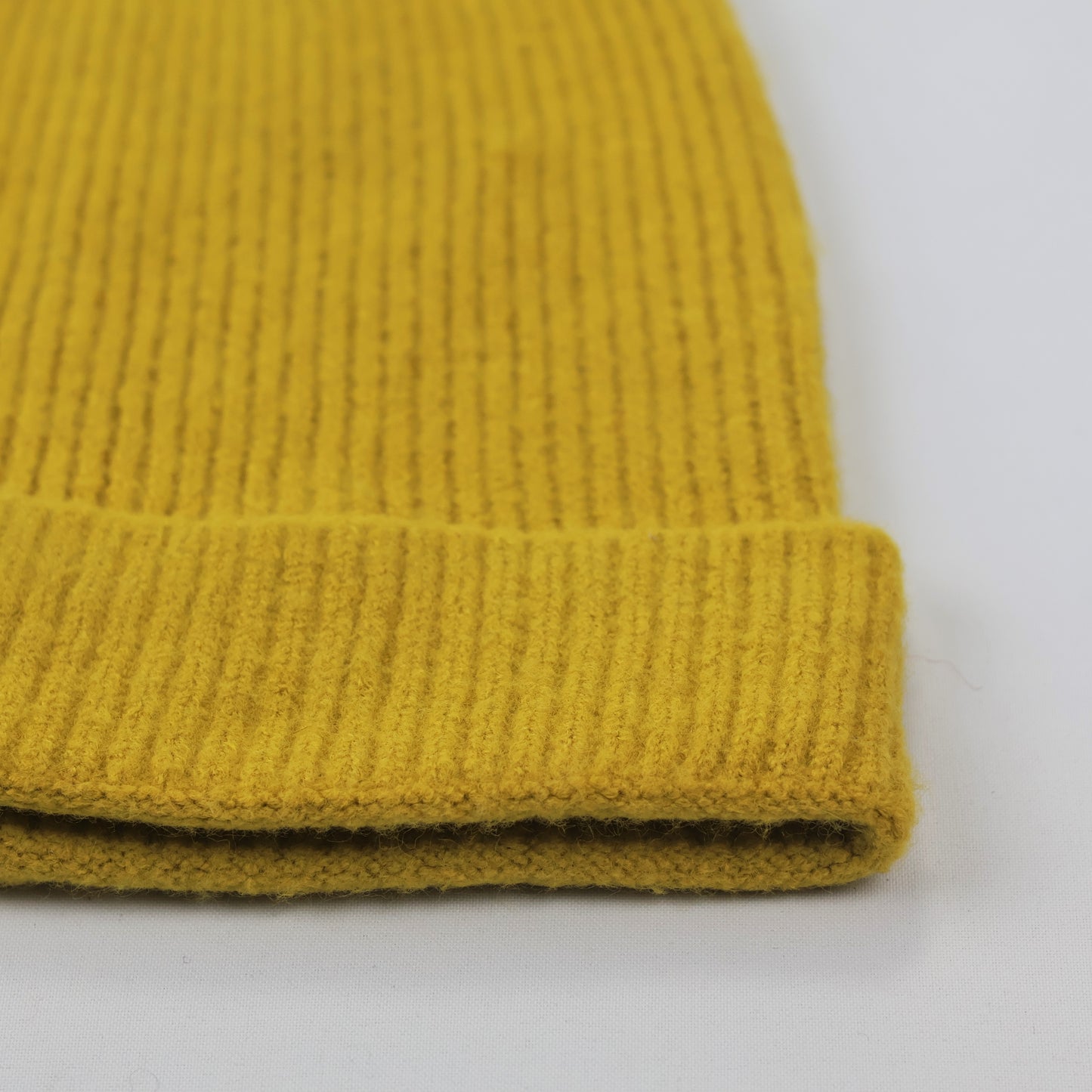 Mustard Yellow Solid Fisherman Thrifted Beanie – Minimalist Streetwear Winter Cap