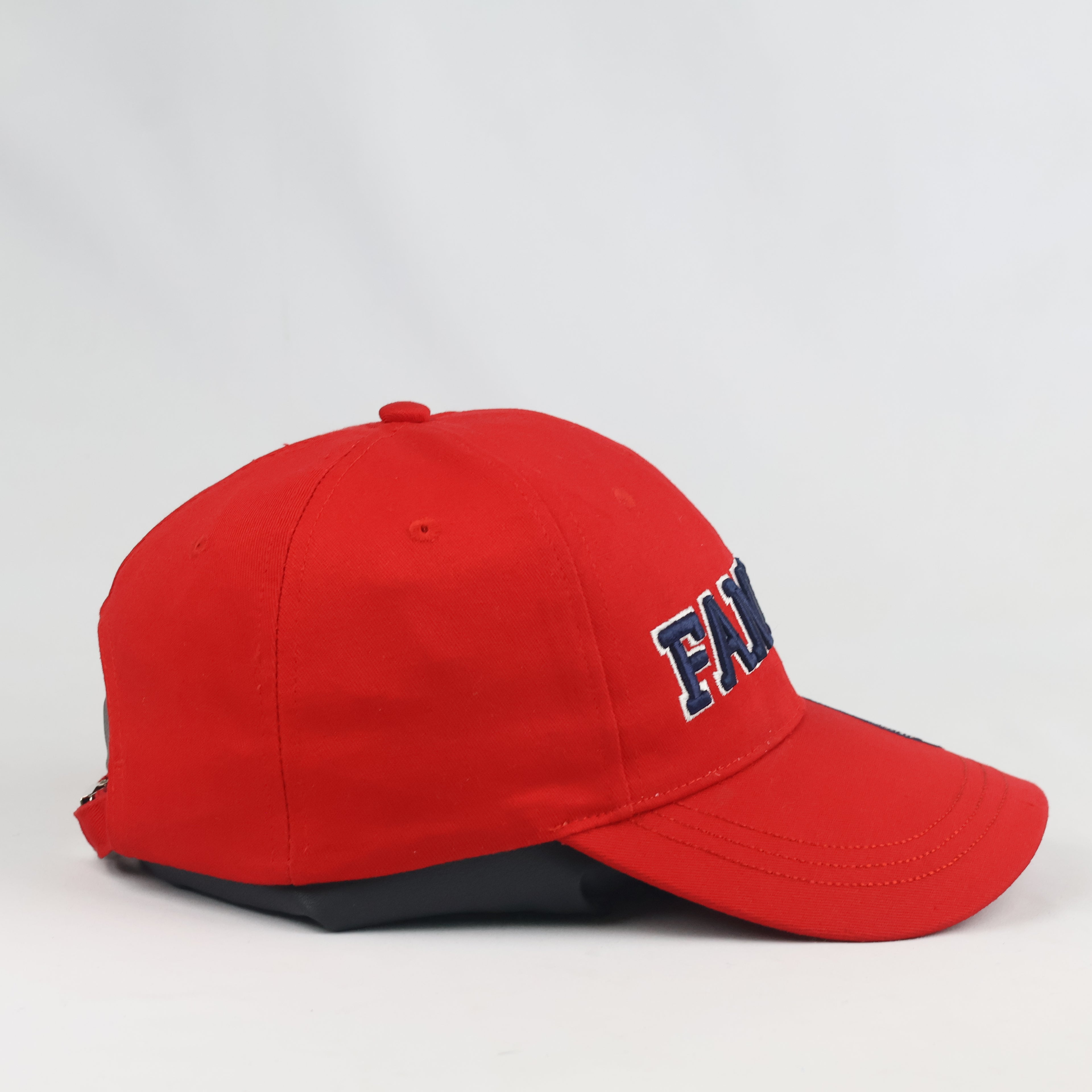 Classic Fantom 93 Embroidered Baseball Cap - Red Twill Casual Strapback Hat