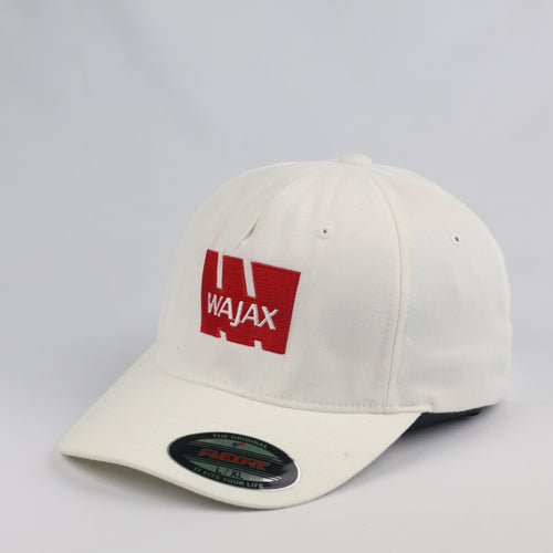 Classic Wajax Corporate Promo Cap - White & Red Flexfit Hat with Maple Leaf