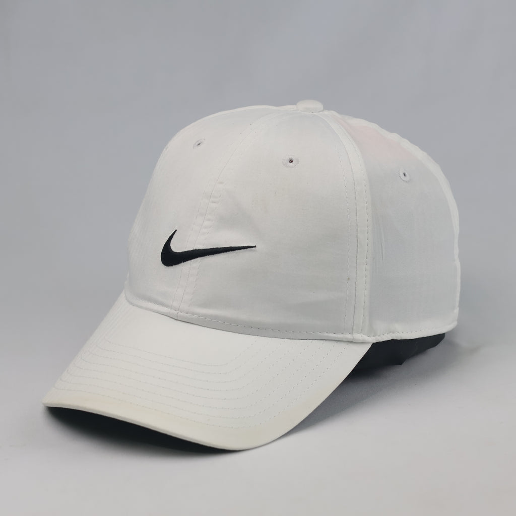 Thrifted Nike Golf White Swoosh Dri-FIT Sport Cap | 10791