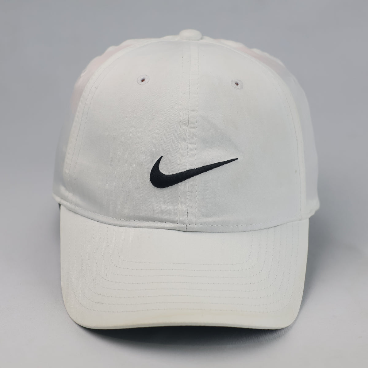 Thrifted Nike Golf White Swoosh Dri-FIT Sport Cap | 10791