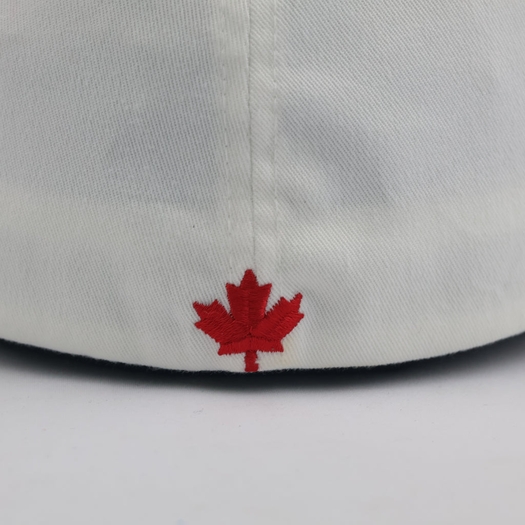 Classic Wajax Corporate Promo Cap - White & Red Flexfit Hat with Maple Leaf