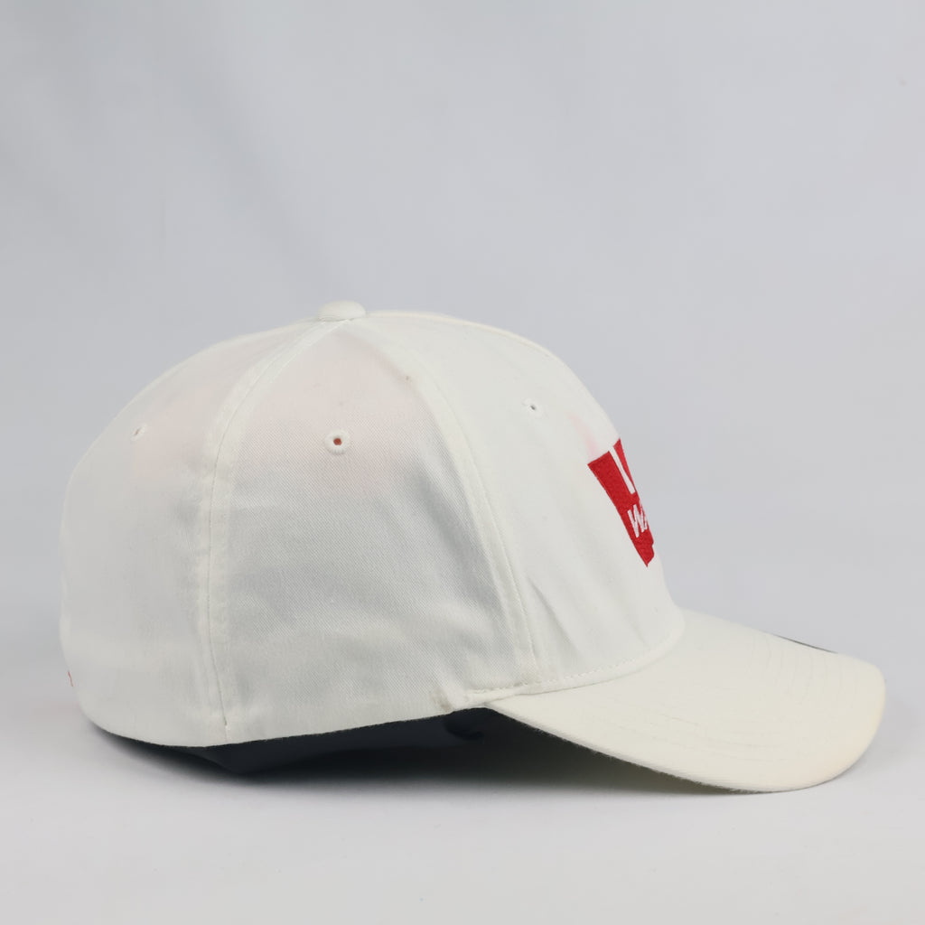 Classic Wajax Corporate Promo Cap - White & Red Flexfit Hat with Maple Leaf