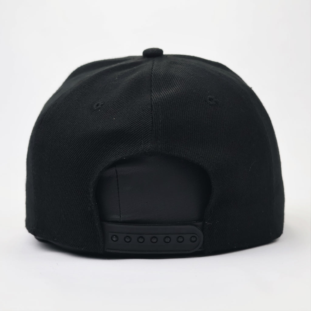 LA Embroidered Snapback Thrifted Hat – Black with Tropical Floral Brim