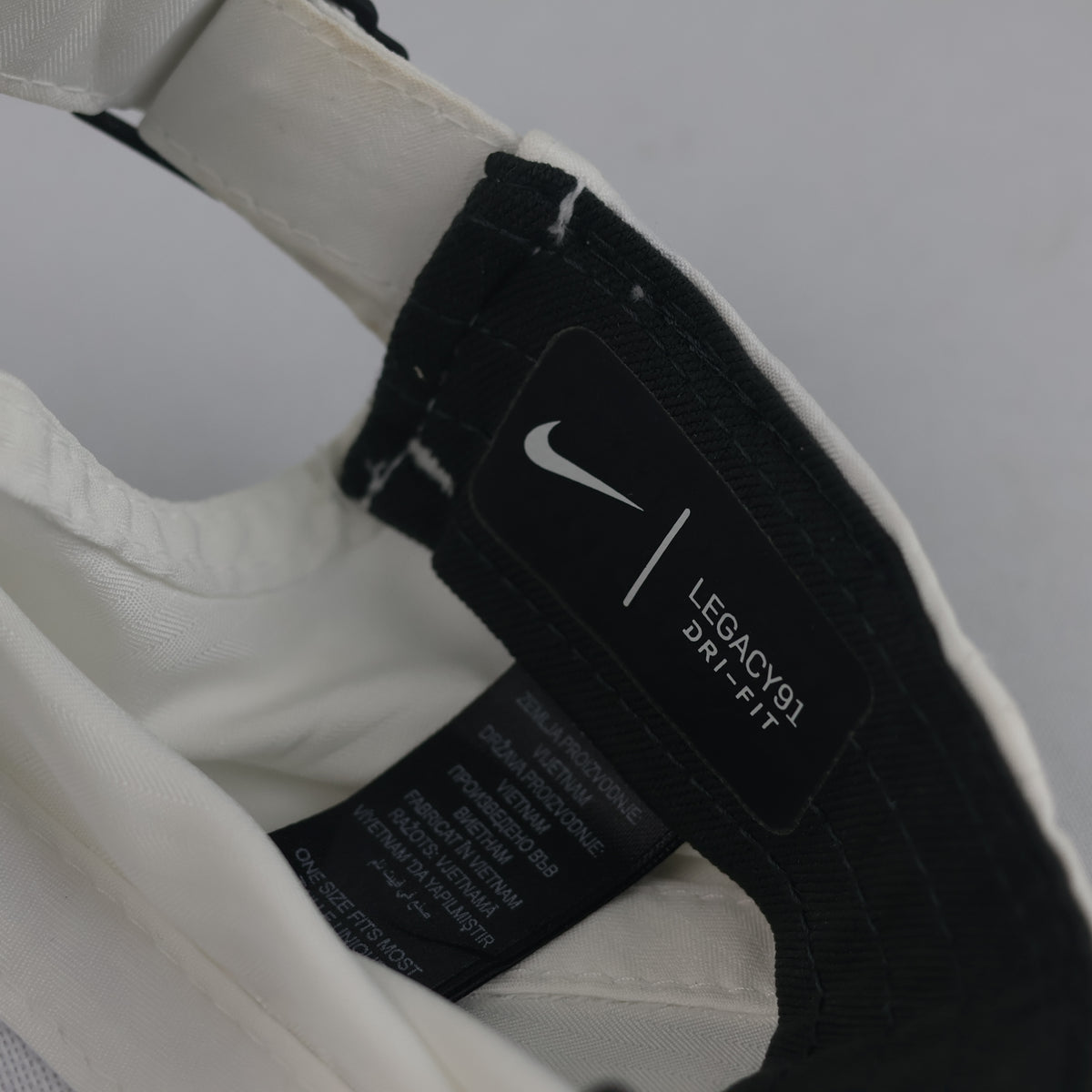 Thrifted Nike Golf White Swoosh Dri-FIT Sport Cap | 10791