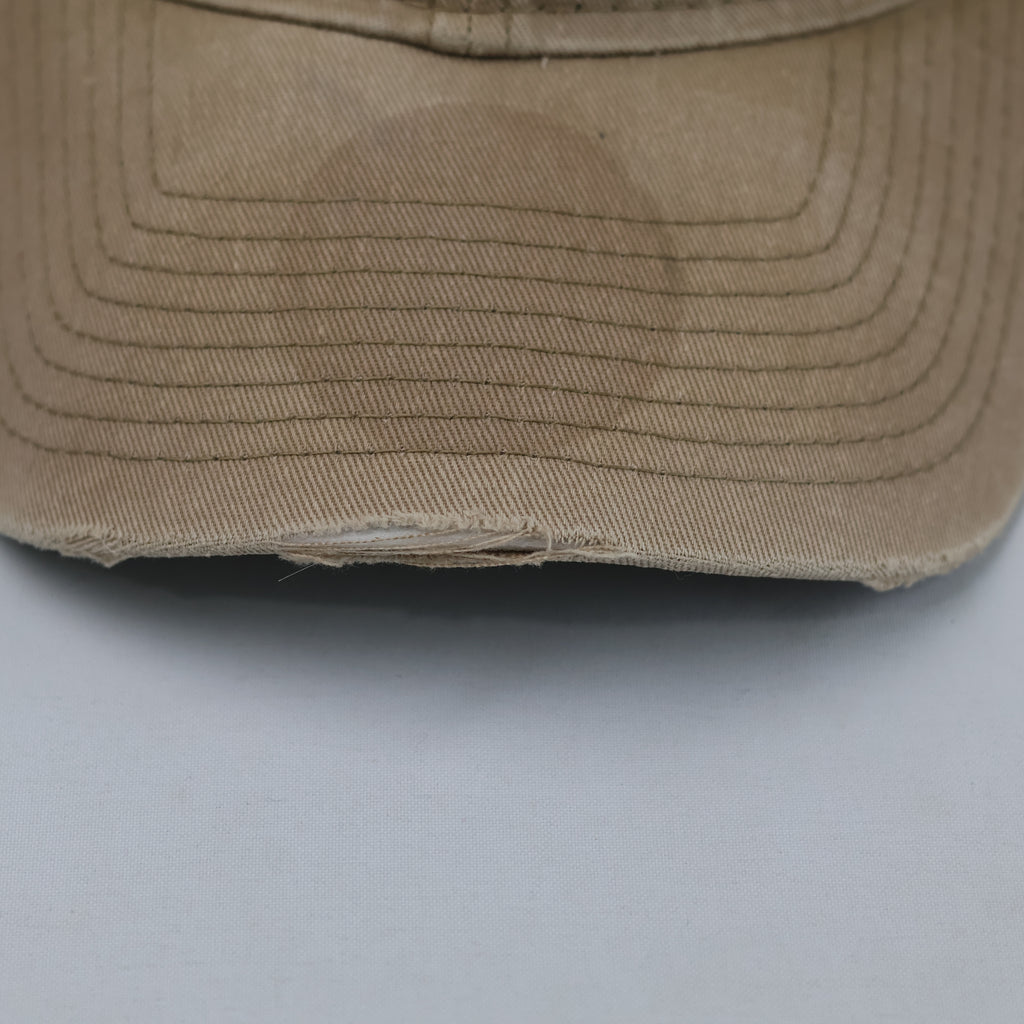 Thrifted New Era NY Yankees Beige Washed Strapback Cap | 10786