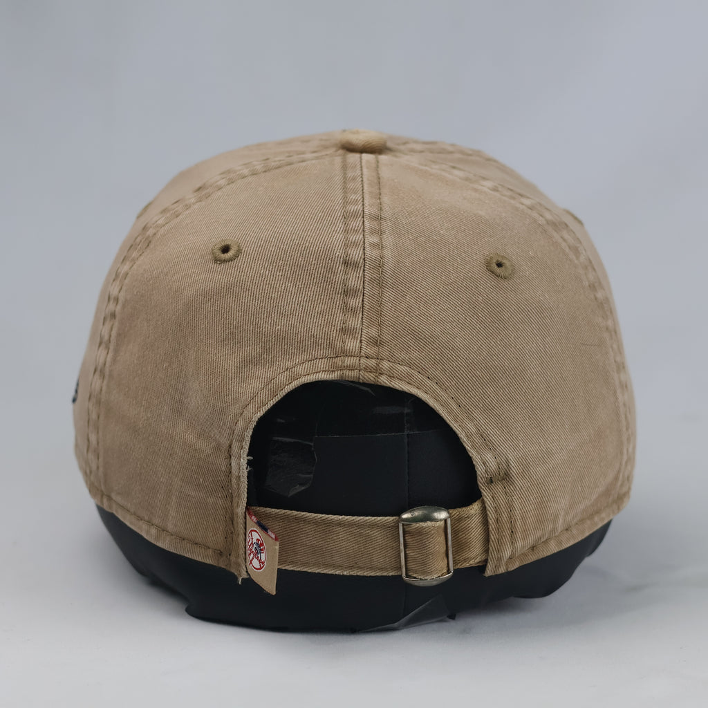 Thrifted New Era NY Yankees Beige Washed Strapback Cap | 10786