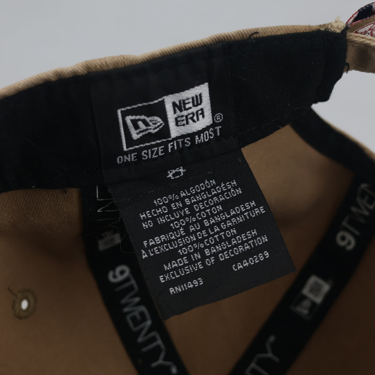 Thrifted New Era NY Yankees Beige Washed Strapback Cap | 10786