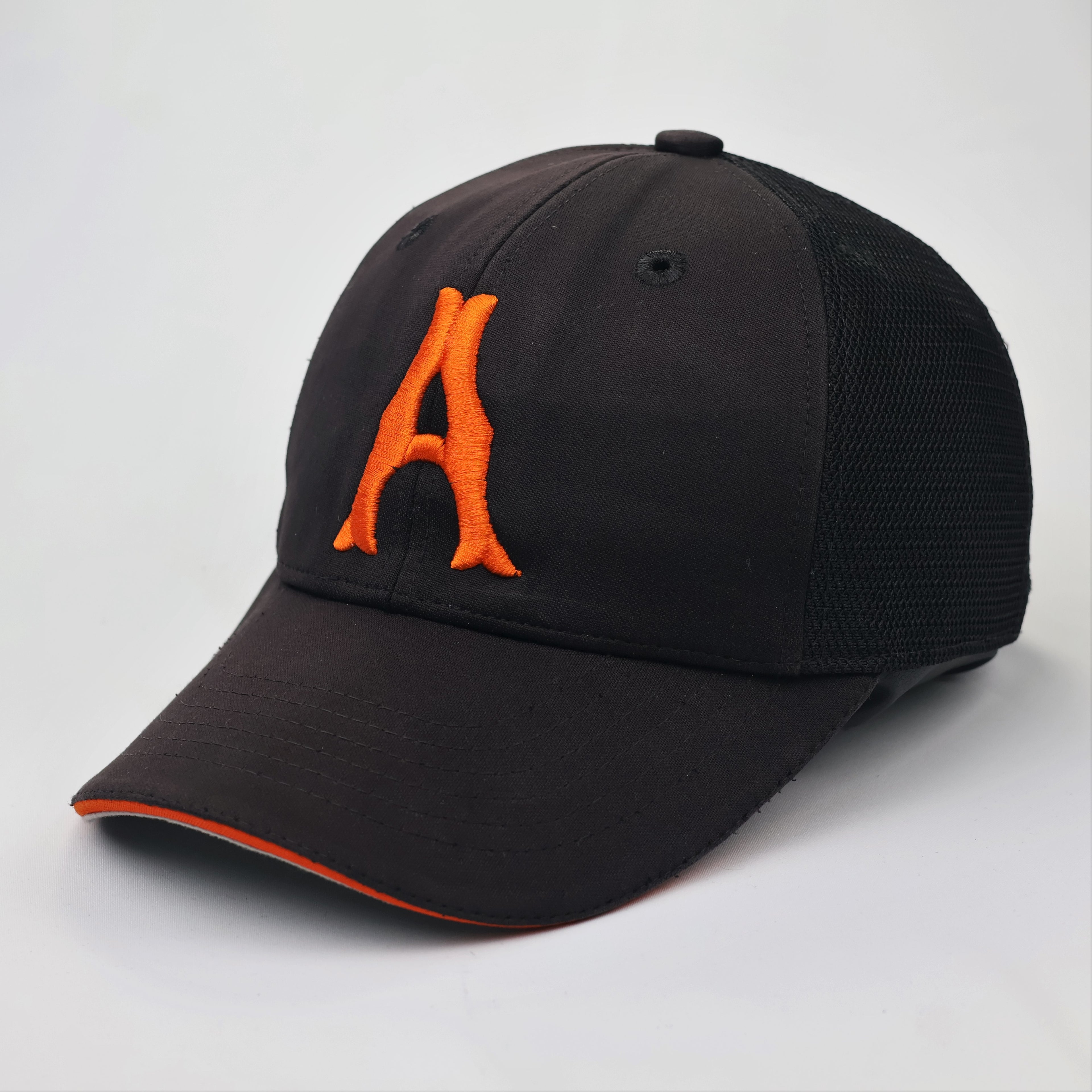 Orange Letter "A" Varsity Style Mesh Back Hat – Thrifted Black