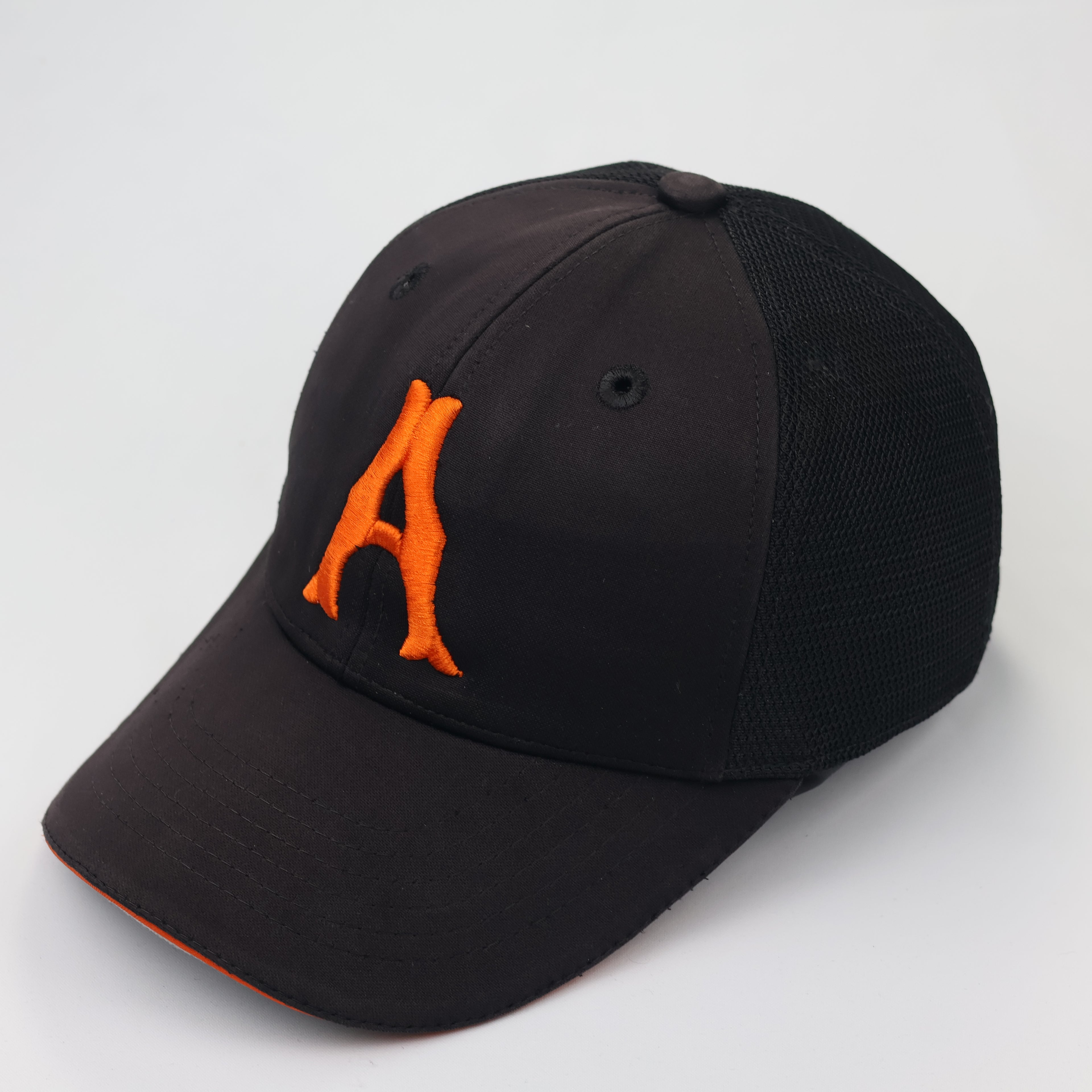 Orange Letter "A" Varsity Style Mesh Back Hat – Thrifted Black