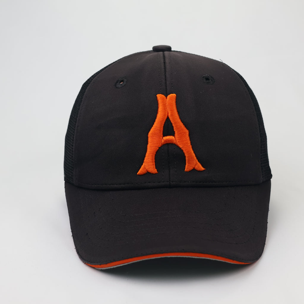 Orange Letter "A" Varsity Style Mesh Back Hat – Thrifted Black