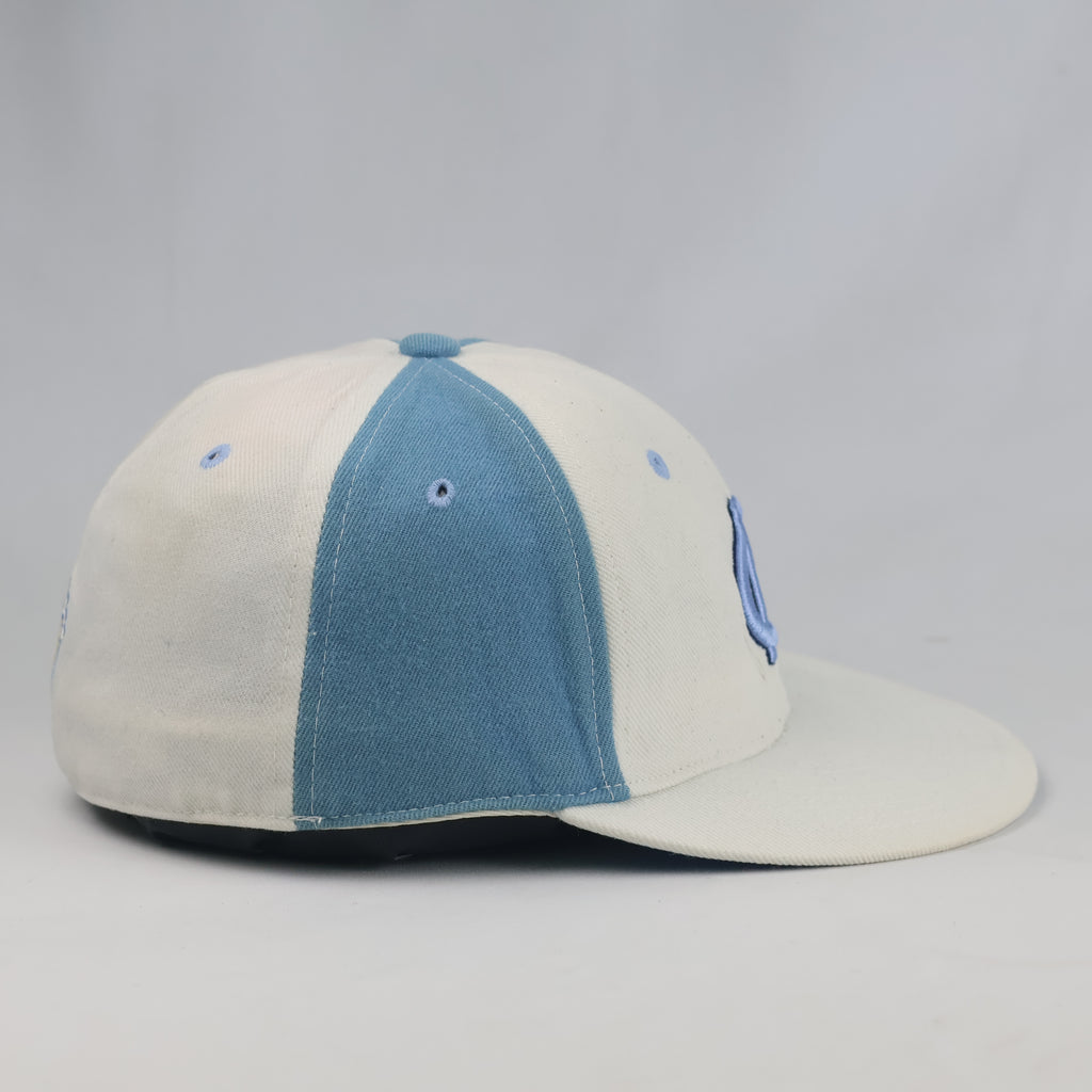Thrifted New Era North Carolina Tar Heels Off-White & Carolina Blue Fitted Cap | 10787