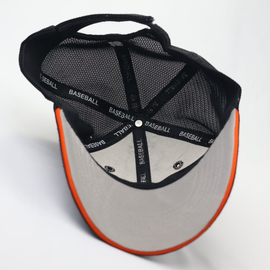 Orange Letter "A" Varsity Style Mesh Back Hat – Thrifted Black