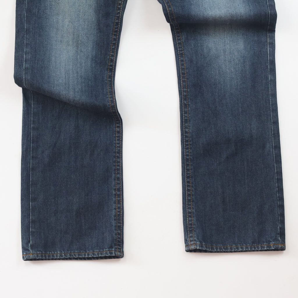 Thrifted Men's Dark Blue Straight Leg Jeans 34-36 Waist/ J1032