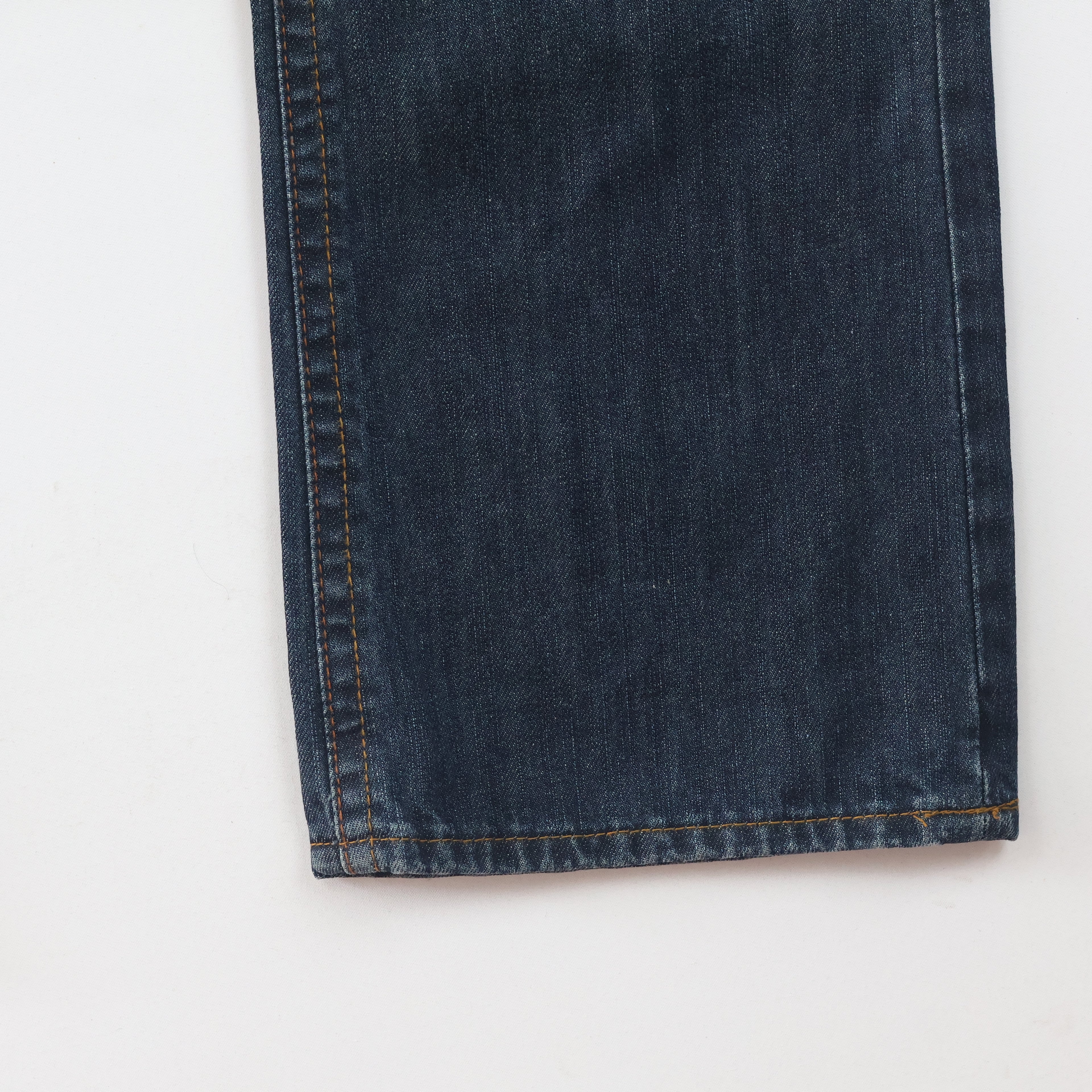 Thrifted Men's Dark Blue Straight Leg Jeans 34-36 Waist/ J1032
