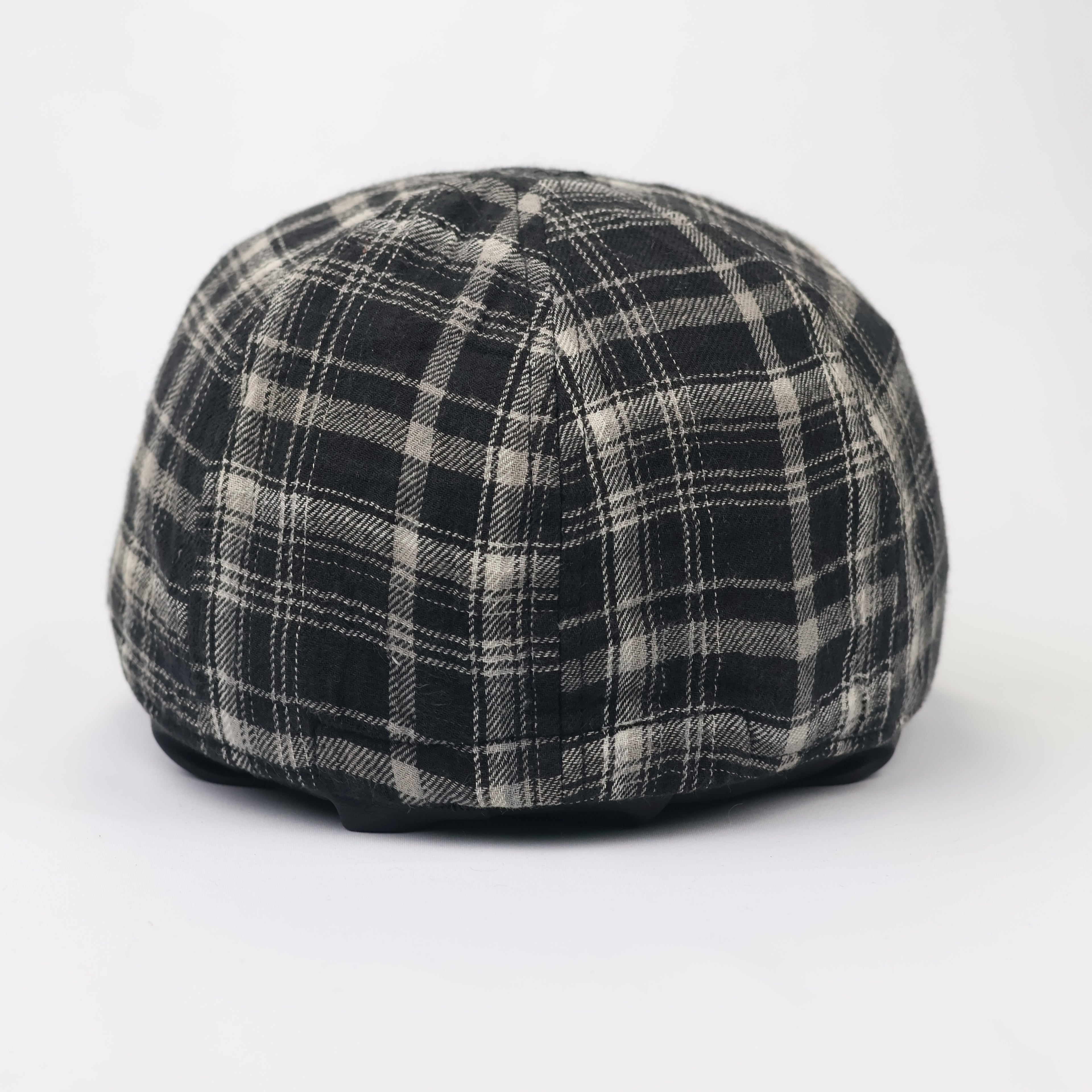 Cotton Plaid Driving Cap – Thrifted Newsboy Style Flat Hat