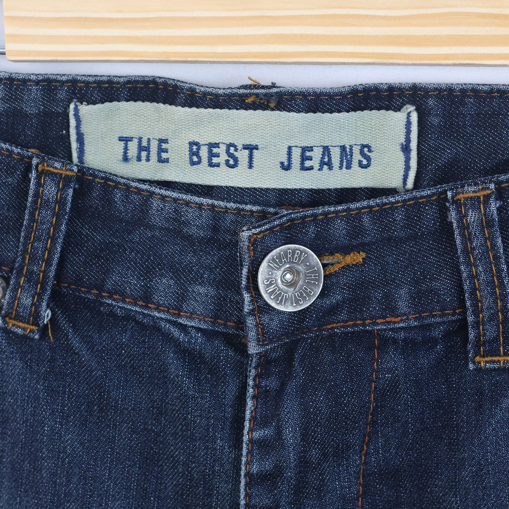Thrifted Men's Dark Blue Straight Leg Jeans 34-36 Waist/ J1032