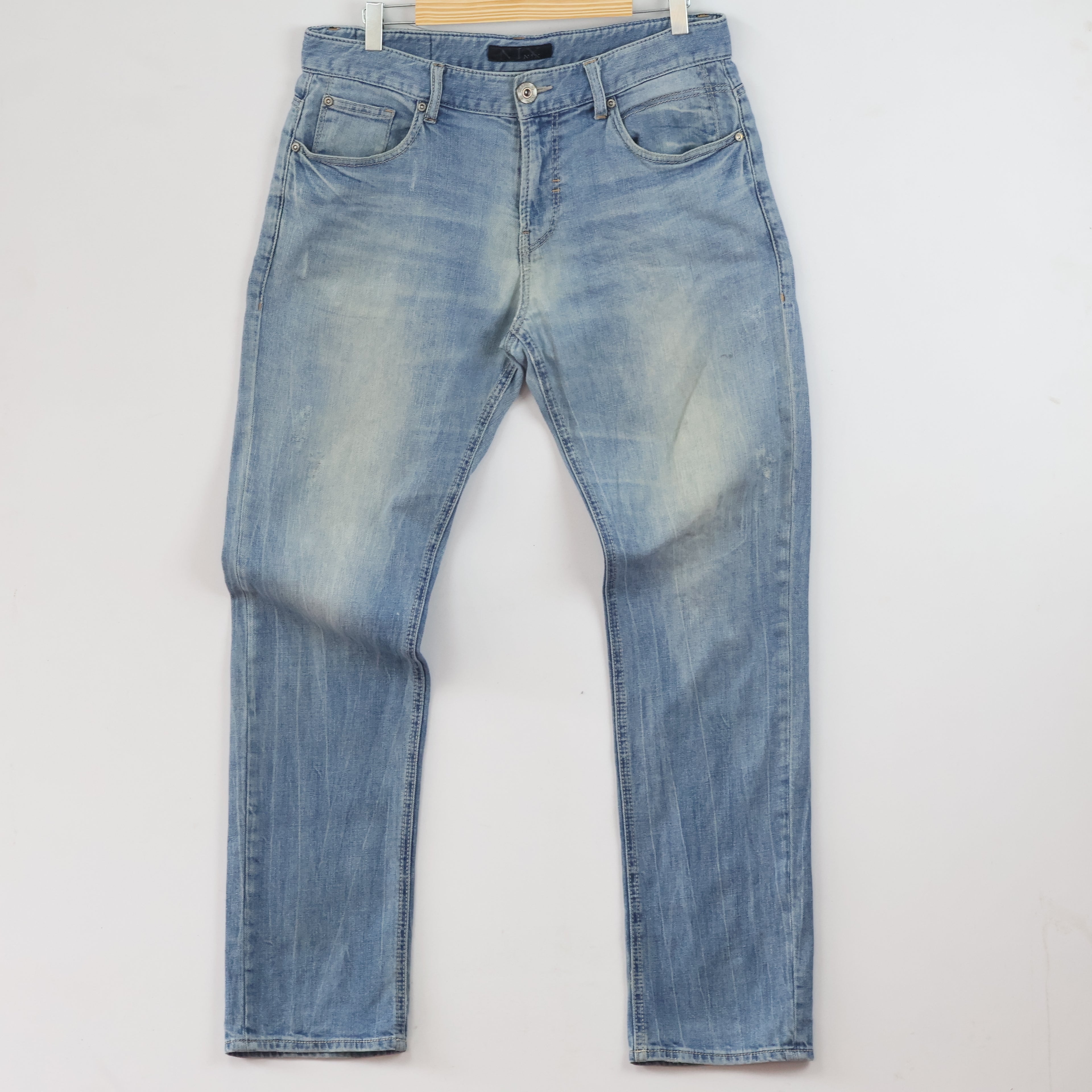 Thrifted Nix Men's Light Blue Straight Leg Jeans 34 Waist/ J1031
