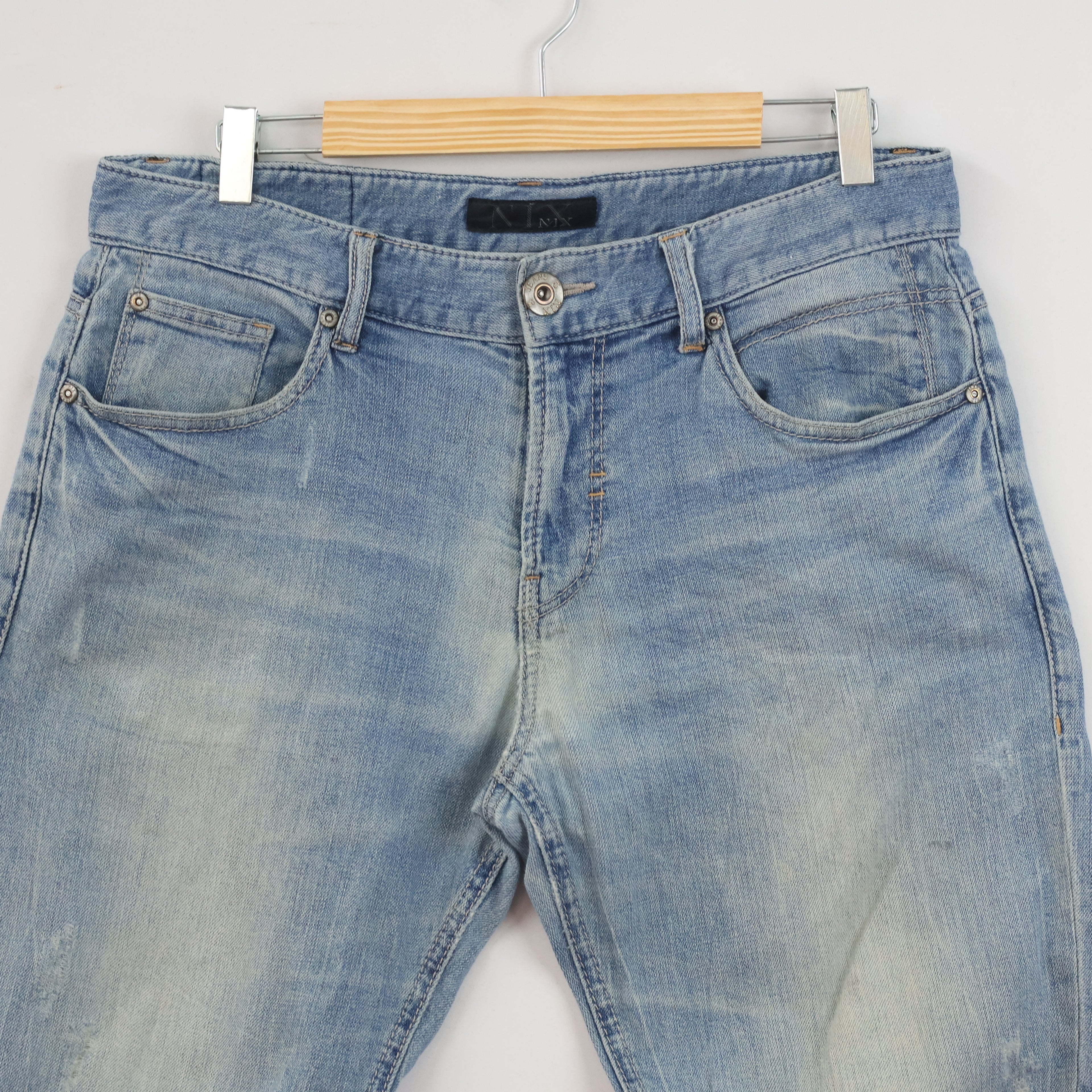 Thrifted Nix Men's Light Blue Straight Leg Jeans 34 Waist/ J1031