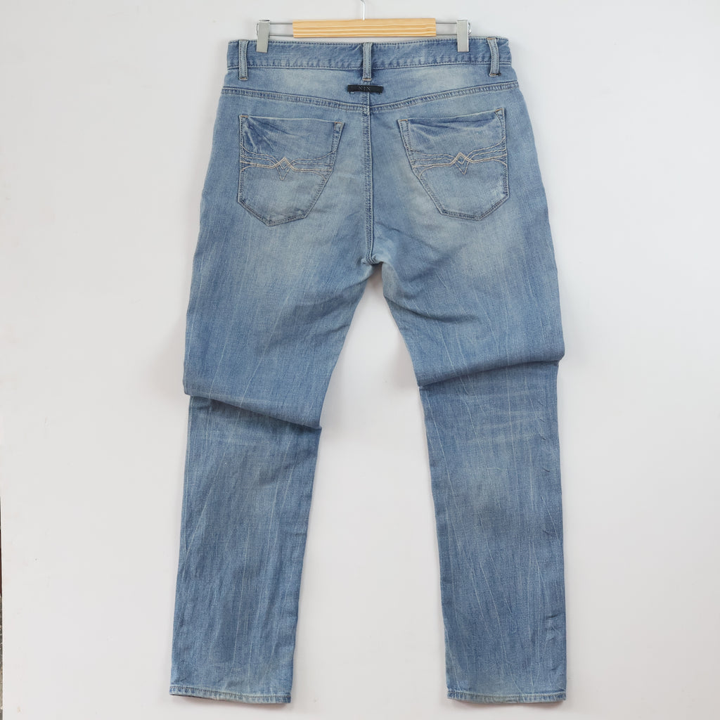 Thrifted Nix Men's Light Blue Straight Leg Jeans 34 Waist/ J1031