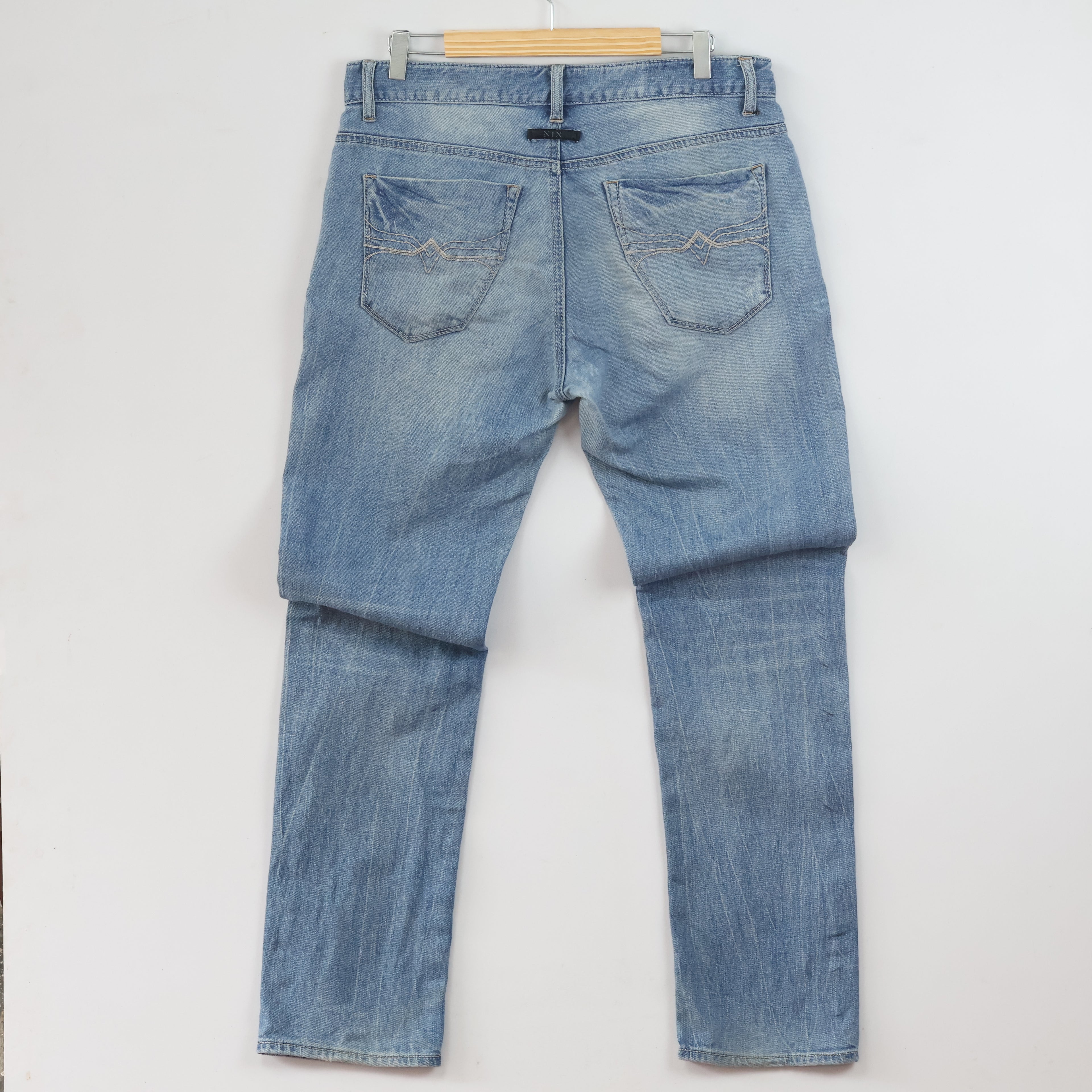 Thrifted Nix Men's Light Blue Straight Leg Jeans 34 Waist/ J1031