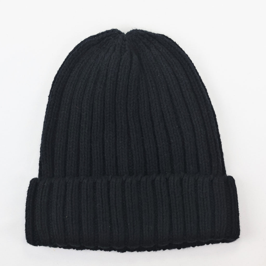 H&M Divided Black Ribbed Thrifted Beanie – Classic Urban Streetwear Winter Hat