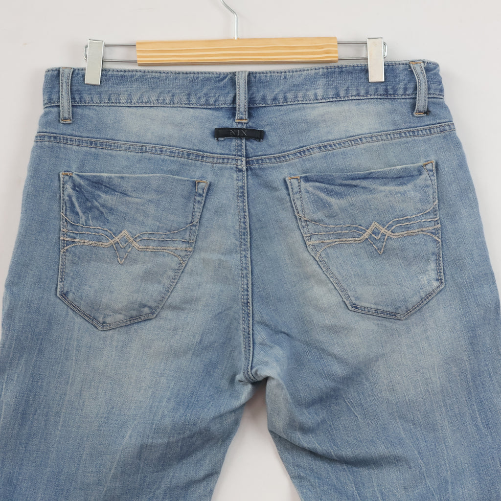 Thrifted Nix Men's Light Blue Straight Leg Jeans 34 Waist/ J1031