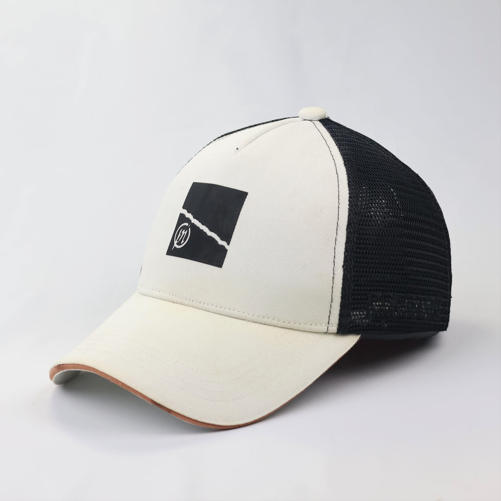 Preston Innovations Off-White & Black Mesh Trucker Cap