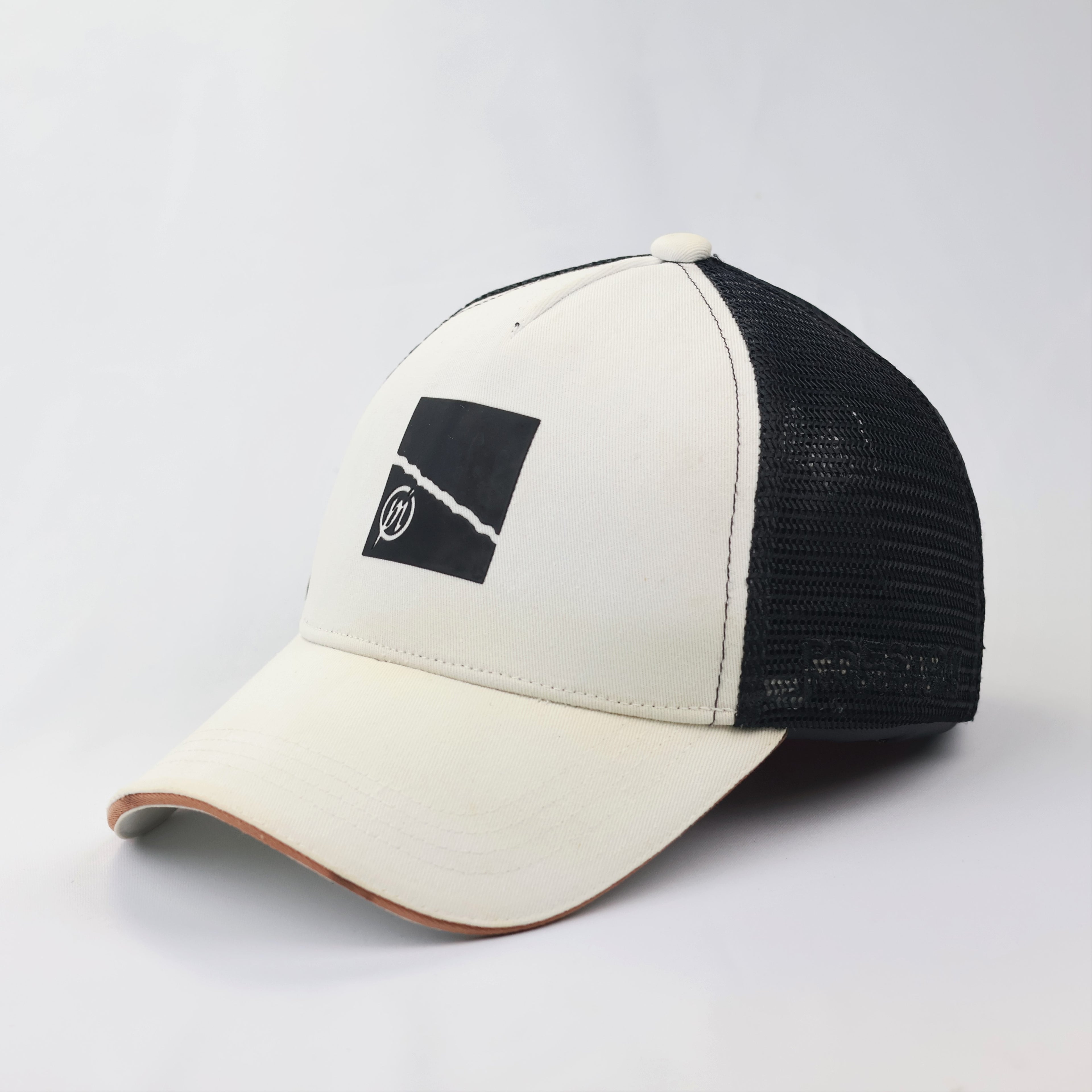 Preston Innovations Off-White & Black Mesh Trucker Cap
