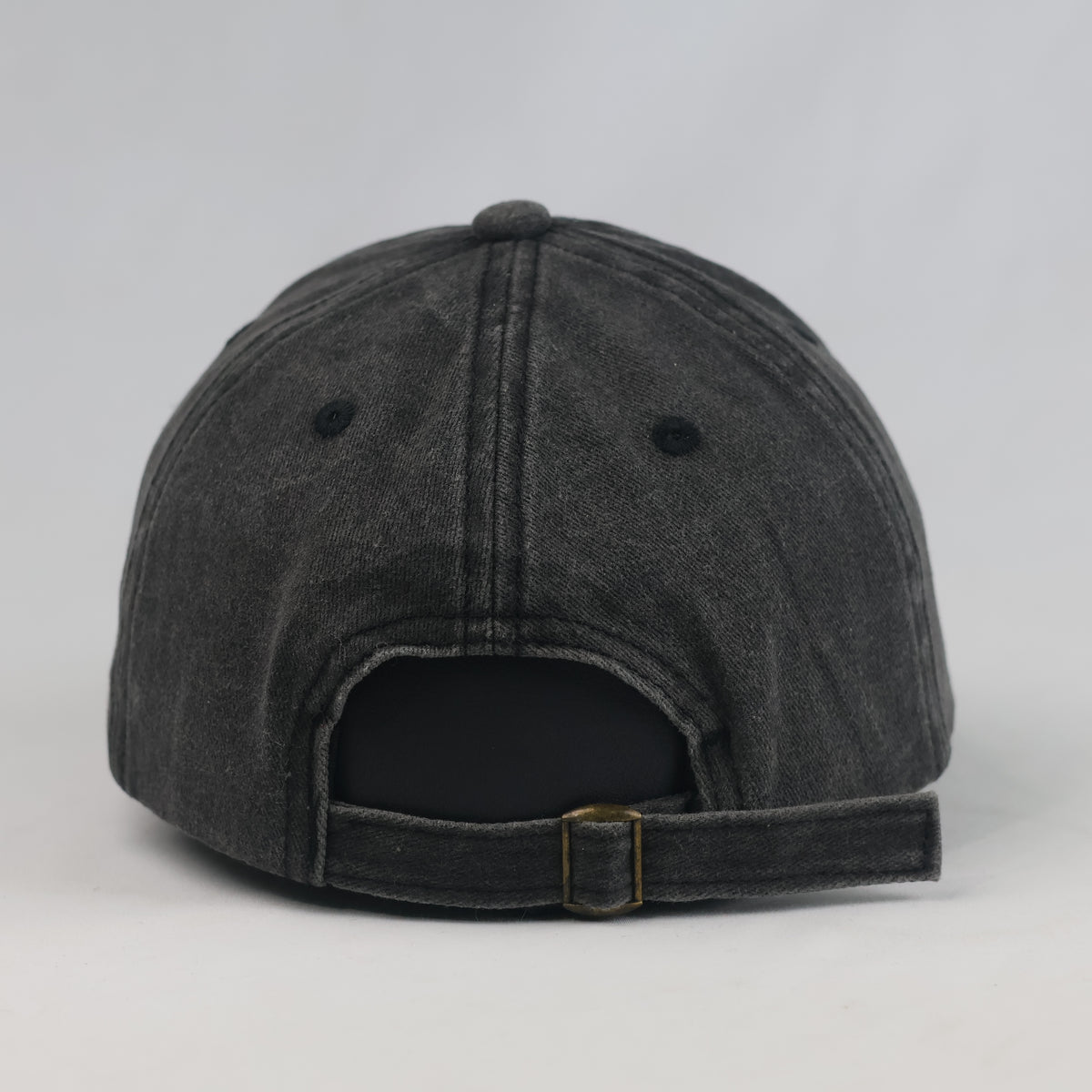 Thrifted Acid Wash Black "Los Angeles Vintage Made" Strapback Cap | 10807