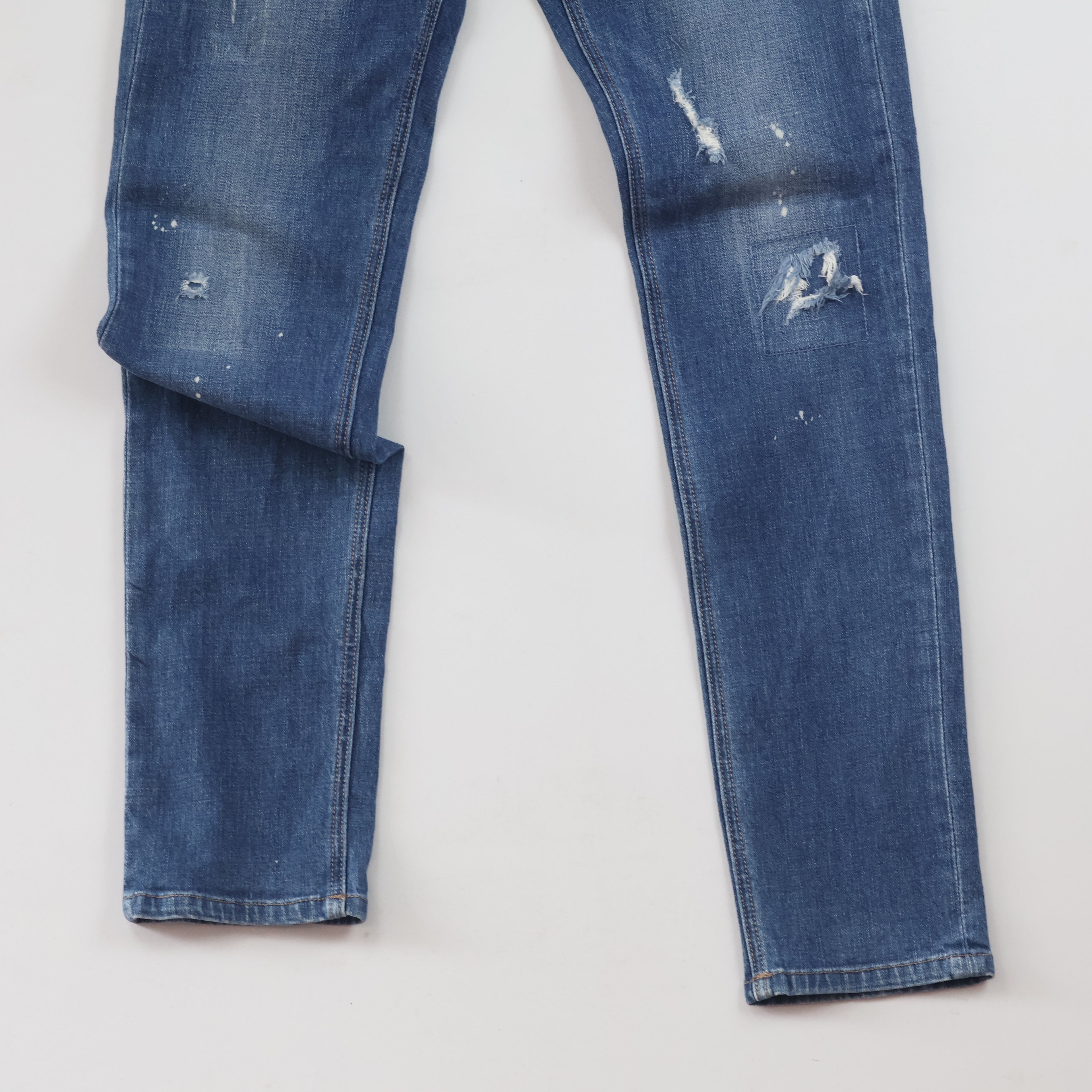 Thrifted Frank Stone Men's Ripped Blue Slim Jeans 32 Waist/ J1030