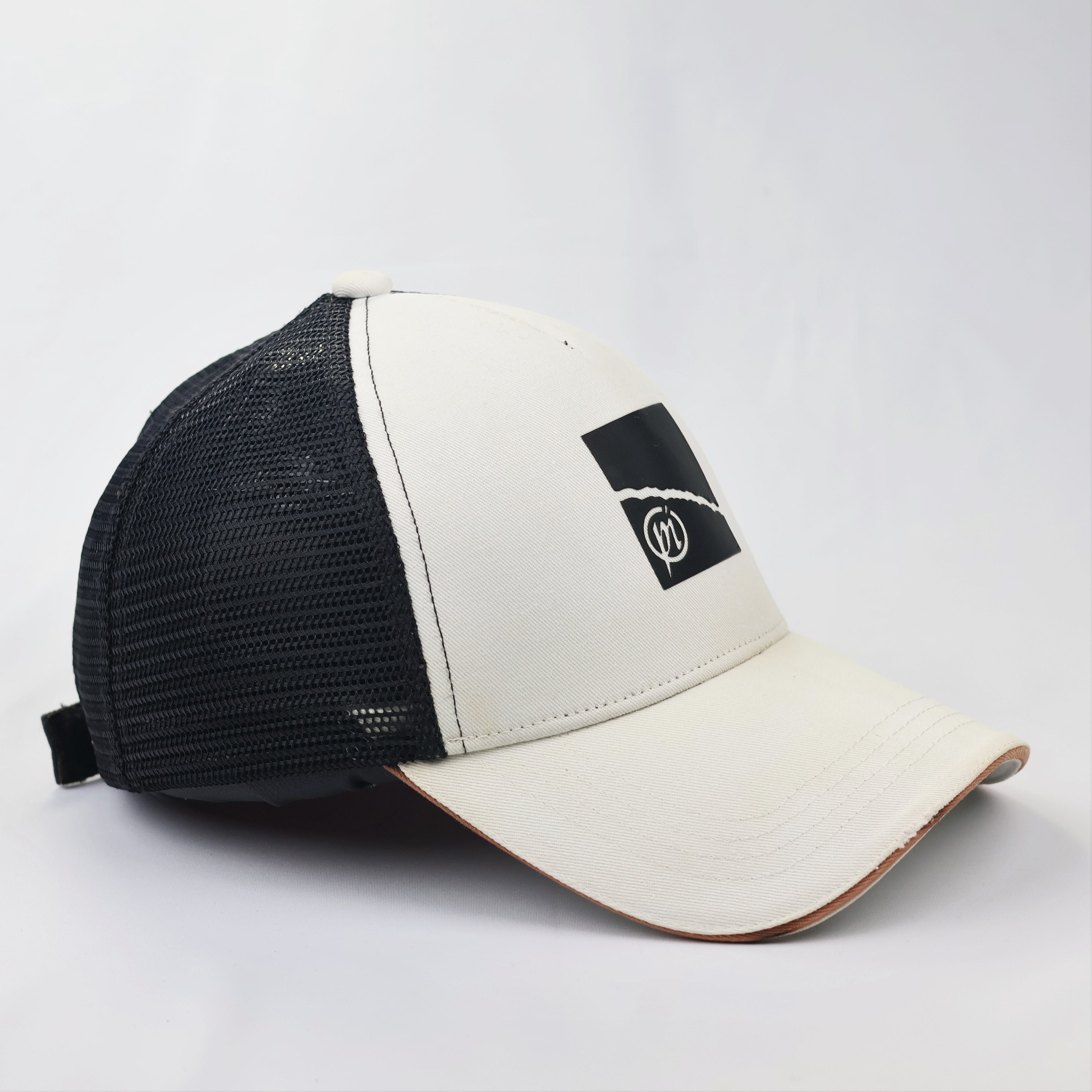 Preston Innovations Off-White & Black Mesh Trucker Cap