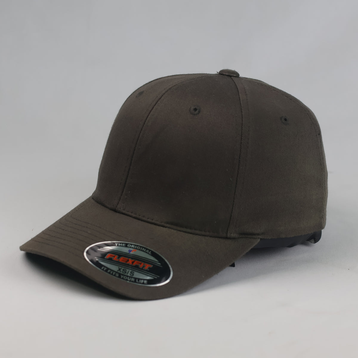 Thrifted Flexfit Original Dark Brown Plain Stretch Fit Cap | 10799
