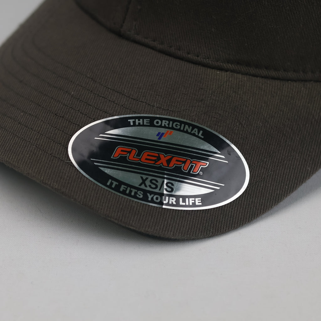 Thrifted Flexfit Original Dark Brown Plain Stretch Fit Cap | 10799