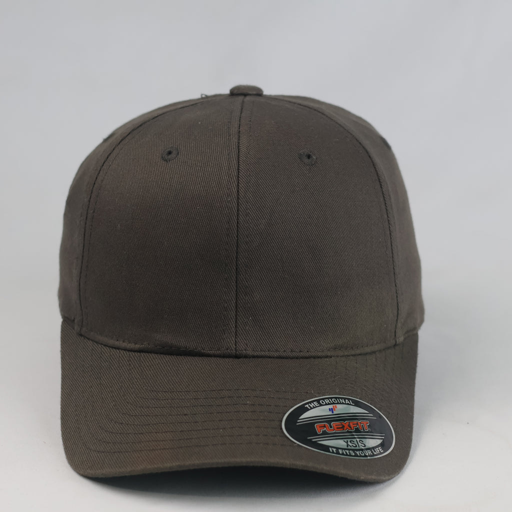 Thrifted Flexfit Original Dark Brown Plain Stretch Fit Cap | 10799