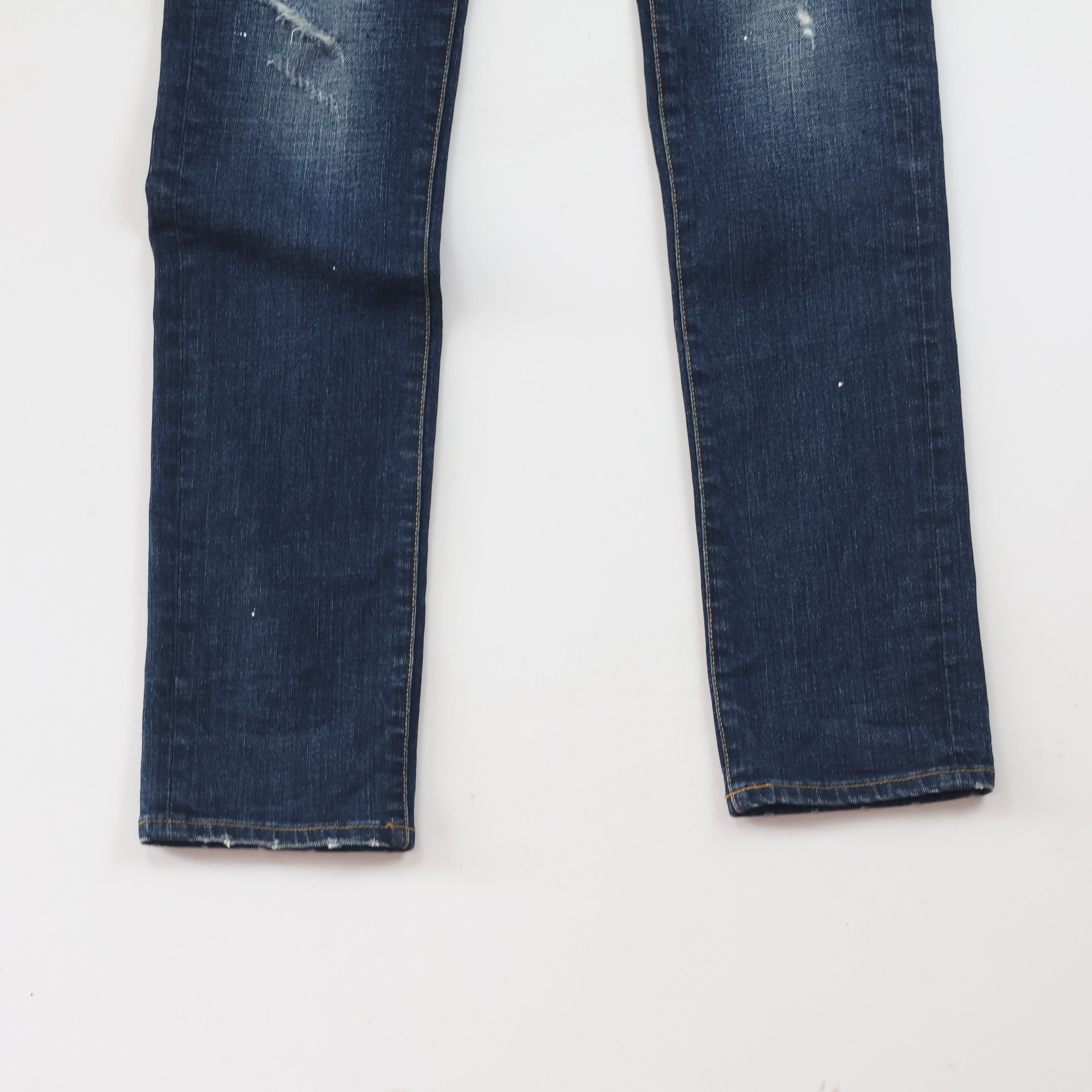 Thrifted PLAC Men's Deep Indigo Blue Ripped Jeans 30-32 Waist/ J1026