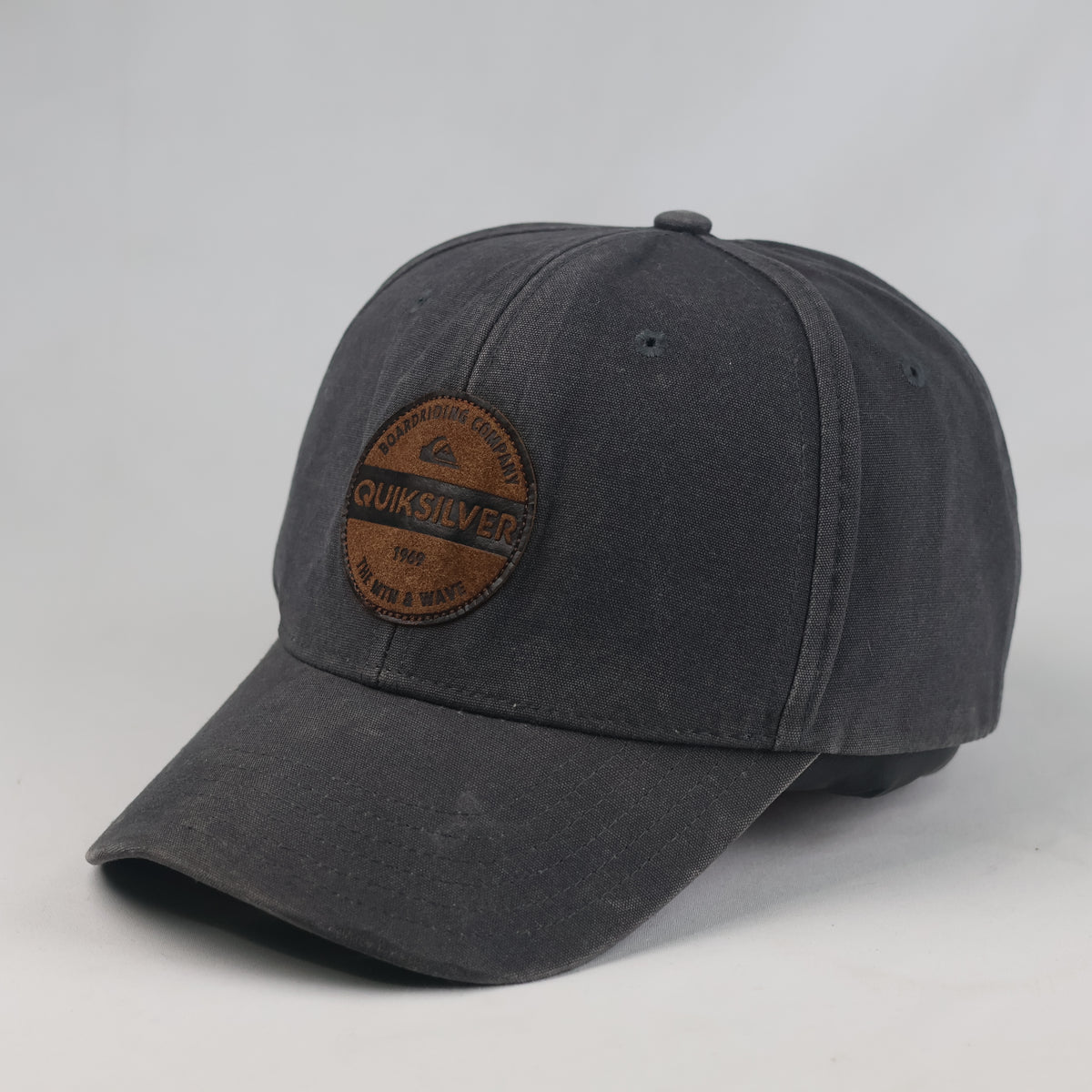 Thrifted Quiksilver Charcoal Canvas Snapback Cap (OSFM, 58-60 cm) | 10795