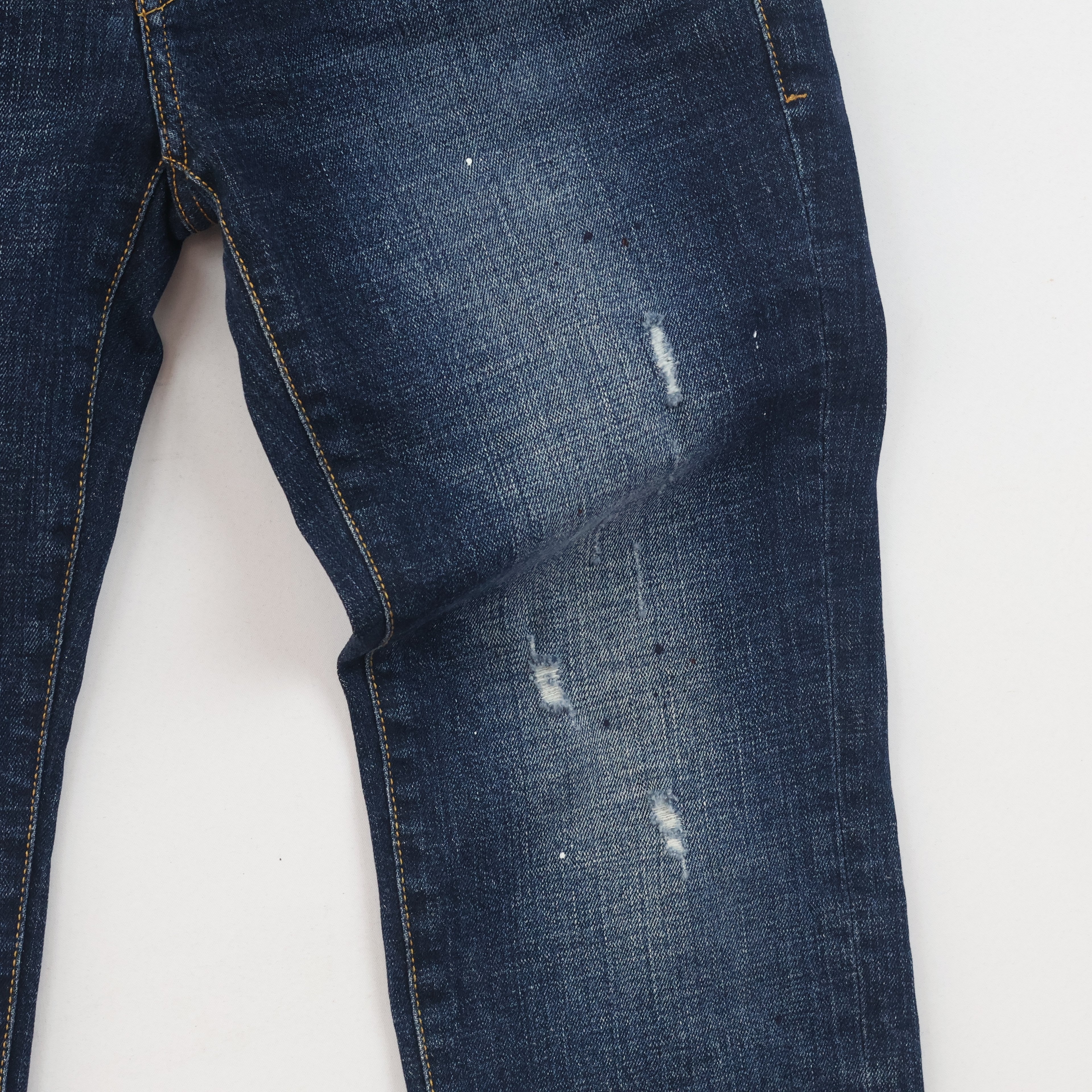 Thrifted PLAC Men's Deep Indigo Blue Ripped Jeans 30-32 Waist/ J1026