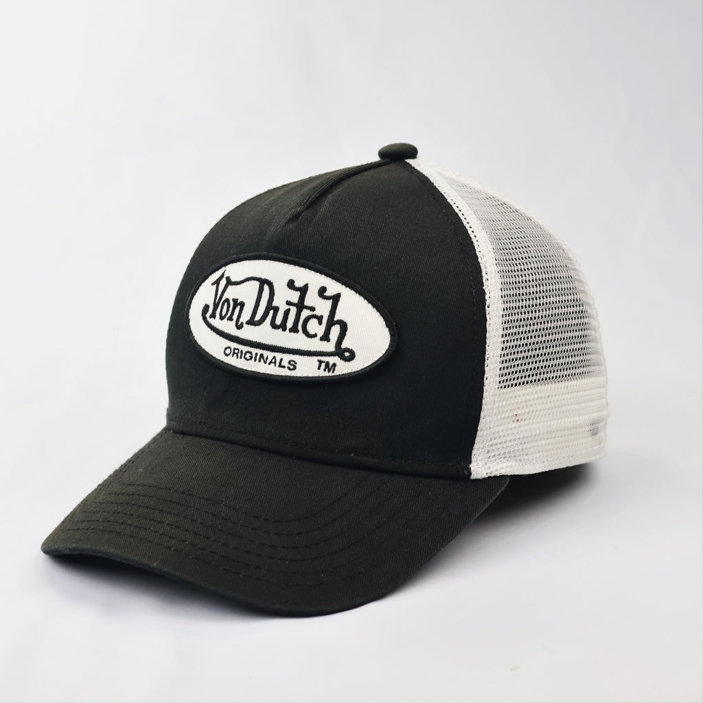 Von Dutch Originals Embroidered Thrifted Trucker Cap - Monochrome Series
