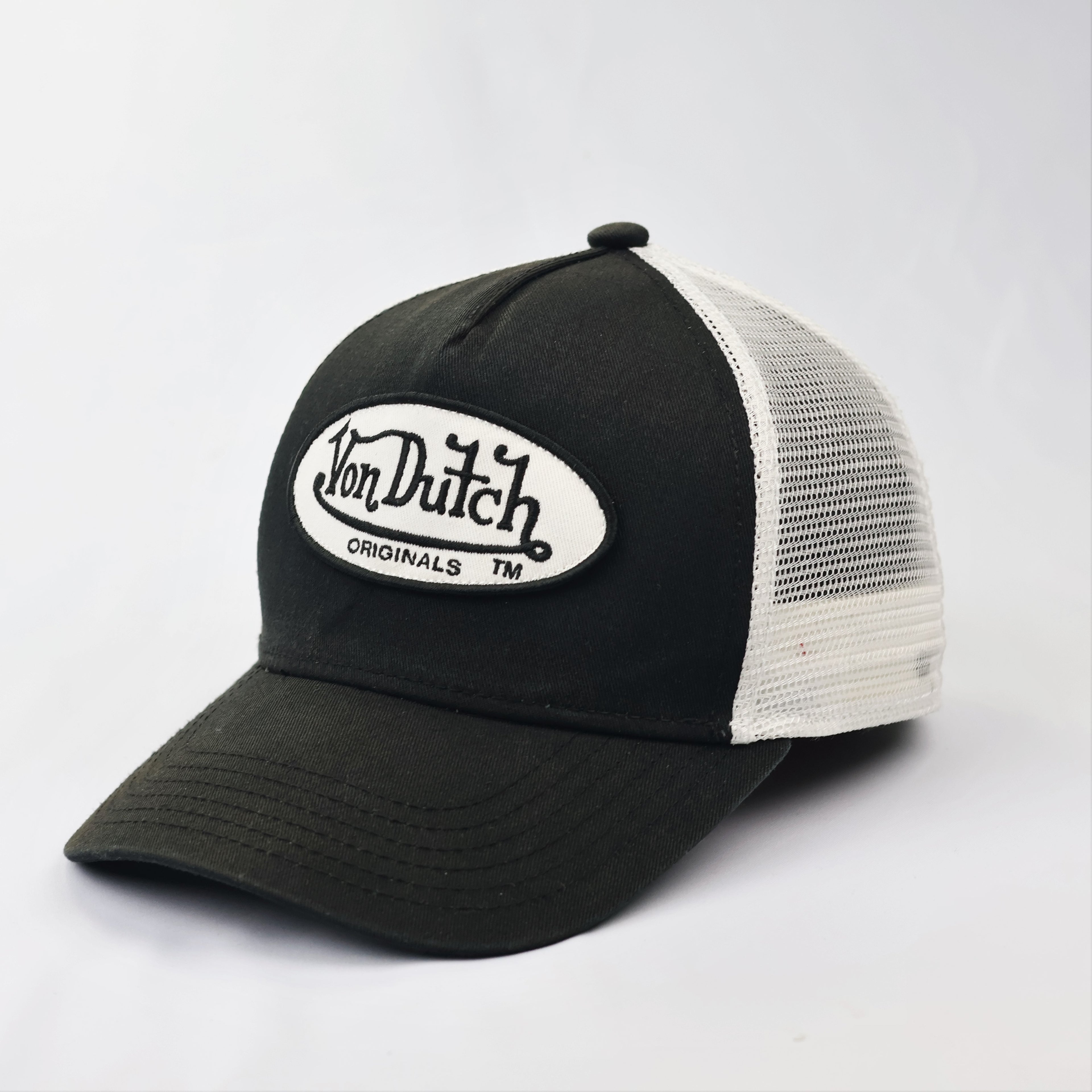 Von Dutch Originals Embroidered Thrifted Trucker Cap - Monochrome Series