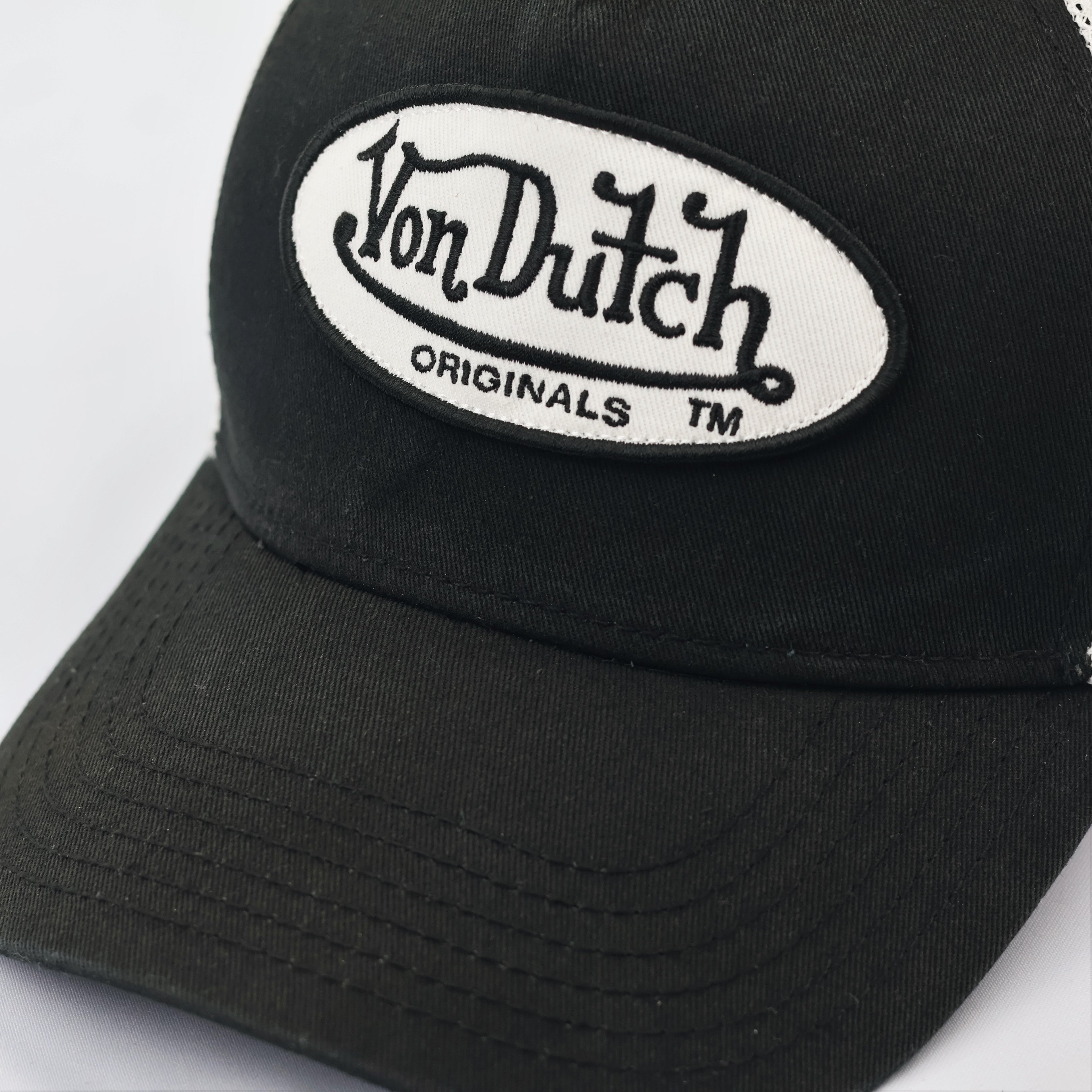 Von Dutch Originals Embroidered Thrifted Trucker Cap - Monochrome Series