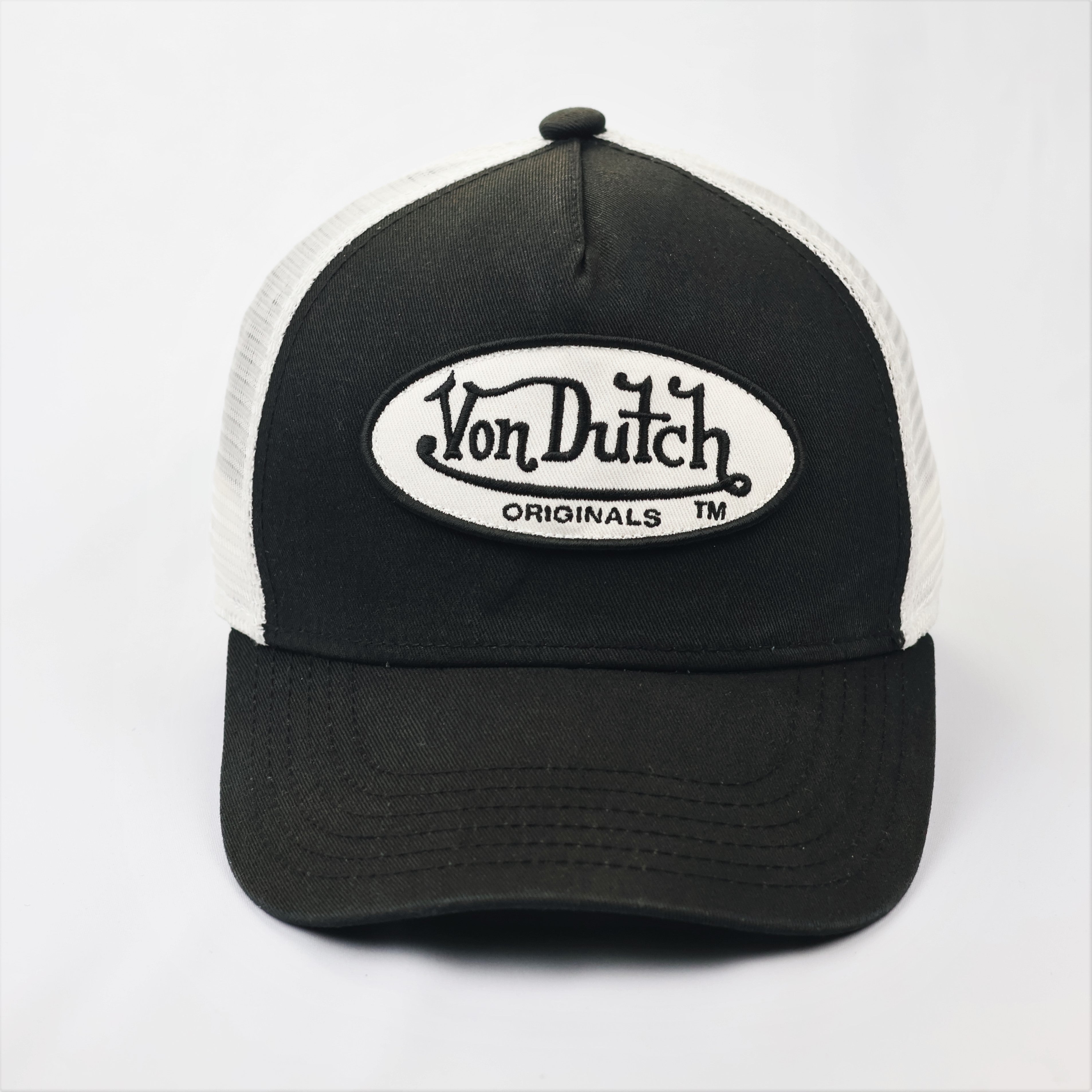 Von Dutch Originals Embroidered Thrifted Trucker Cap - Monochrome Series