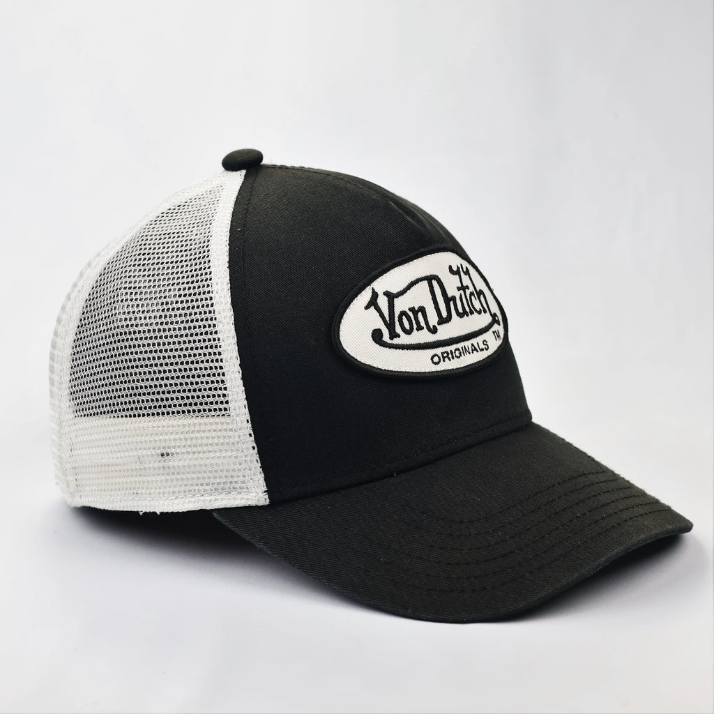 Von Dutch Originals Embroidered Thrifted Trucker Cap - Monochrome Series